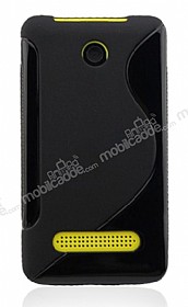 Nokia Asha 210 Desenli Siyah Silikon Klf