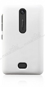 Nokia Asha 501 Sert Mat Beyaz Rubber Klf