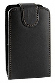 Nokia C3 Kapakl Siyah Deri Klf