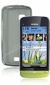 Nokia C5-03 Beyaz Silikon Klf