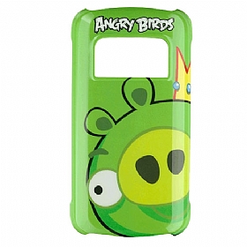 Nokia C6-01 Orjinal Angry Birds Yeil Sert Rubber Klf