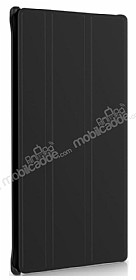 Nokia Lumia 1520 Orjinal Standl nce Yan Kapakl Siyah Deri Klf