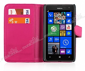 Nokia Lumia 625 Czdanl Pembe Deri Klf
