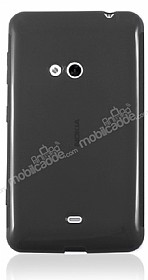 Nokia Lumia 625 Dik Desenli effaf Siyah Silikon Klf