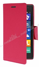 Nokia Lumia 735 Standl Czdanl Pembe Deri Klf