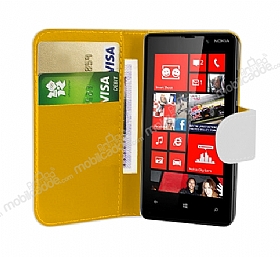 Nokia Lumia 820 Beyaz Yan Czdanl Klf