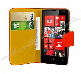 Nokia Lumia 820 Krmz Yan Czdanl Klf