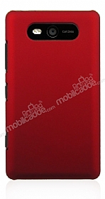 Nokia Lumia 820 Sert Mat Krmz Rubber Klf
