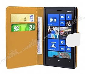 Nokia Lumia 920 Beyaz Yan Czdanl Klf
