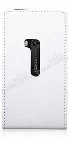 Nokia Lumia 920 nce Kapakl Beyaz Deri Klf