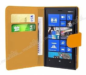 Nokia Lumia 920 Turuncu Yan Czdanl Klf