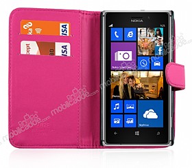 Nokia Lumia 925 Czdanl Pembe Deri Klf