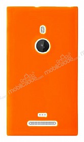 Nokia Lumia 925 Turuncu Silikon Klf