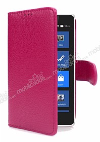 Nokia X / X Plus Czdanl Yan Kapakl Pembe Deri Klf