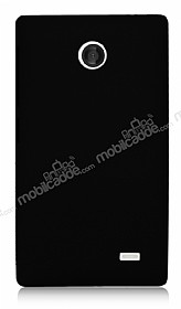 Nokia X / X Plus Sert Mat Siyah Rubber Klf