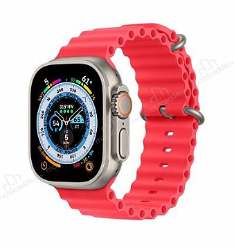 Ocean Apple Watch Ultra Krmz Silikon Kordon (49mm)