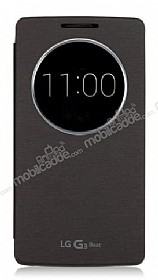 Orjinal LG G3 S / G3 Beat Uyku Modlu Pencereli Siyah Deri Klf