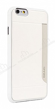 Ozaki O!coat iPhone 6 / 6S 0.3 Pocket Beyaz Deri Rubber Klf
