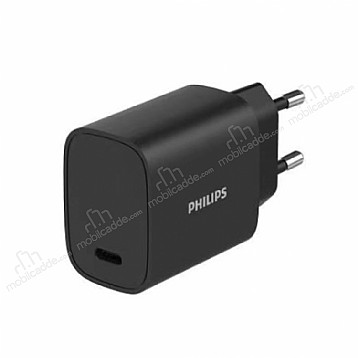 Philips USB-A & USB-C 20W PD Siyah arj Adaptr