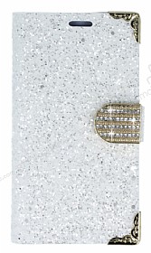 PinShang Samsung Galaxy C7 Tal Kapakl Czdan Beyaz Klf
