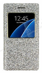 Pinshang Samsung Galaxy S6 Pencereli Simli Gold Klf
