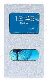 Pinshang Samsung i9300 Galaxy S3 Pencereli Simli Beyaz Klf