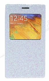 Pinshang Samsung N9000 Galaxy Note 3 Pencereli Simli Beyaz Klf