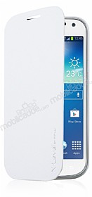 PIPILU Samsung i9190 Galaxy S4 mini nce Yan Kapakl Standl Beyaz Deri Klf