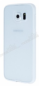 PIPILU Samsung i9800 Galaxy S6 Beyaz Silikon Kenarl effaf Rubber Klf