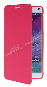 Pipilu Samsung N9100 Galaxy Note 4 Standl nce Yan Kapakl Pembe Klf