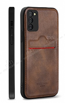 Rich Boss Samsung Galaxy S20 FE Kartlkl Kamera Korumal Koyu Kahverengi Deri Klf