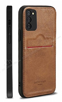 Rich Boss Samsung Galaxy S20 FE Kartlkl Kamera Korumal Kahverengi Deri Klf
