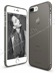 Ringke Slim Frost iPhone 7 Plus / 8 Plus Tam Kenar Koruma effaf Siyah Rubber Klf