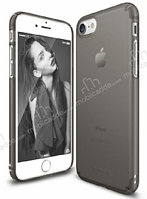 Ringke Slim Frost iPhone 7 / 8 Tam Kenar Koruma effaf Siyah Rubber Klf
