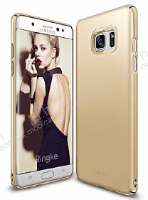 Ringke Slim Samsung Galaxy Note FE 360 Kenar Koruma Gold Rubber Klf