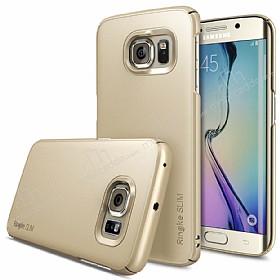 Ringke Slim Samsung Galaxy S6 Edge 360 Kenar Koruma Gold Rubber Klf