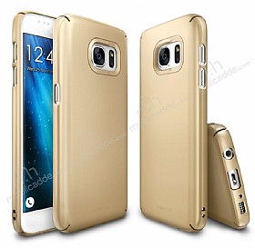 Ringke Slim Samsung Galaxy S7 360 Kenar Koruma Gold Rubber Klf