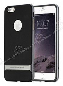 Rock iPhone 6 Plus / 6S Plus Fme Metalik Kenarl Siyah Silikon Klf