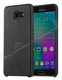 Rock Samsung Galaxy A7 2016 Siyah Deri Rubber Klf