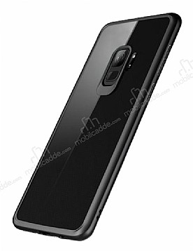 Rock Samsung Galaxy S9 Plus Siyah Silikon Kenarl effaf Rubber Klf