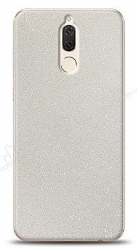Dafoni Huawei Mate 10 Lite Beyaz Parlak Simli Telefon Kaplama