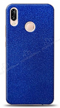 Dafoni Huawei P20 Lite Mavi Parlak Simli Telefon Kaplama