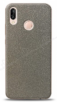 Dafoni Huawei P20 Lite Silver Parlak Simli Telefon Kaplama