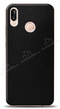 Dafoni Huawei P20 Lite Siyah Deri Grnml Telefon Kaplama