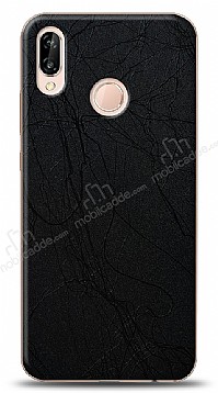 Dafoni Huawei P20 Lite Siyah Electro Deri Grnml Telefon Kaplama