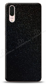 Dafoni Huawei P20 Siyah Parlak Simli Telefon Kaplama