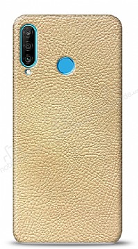 Dafoni Huawei P30 Lite Krem Deri Grnml Telefon Kaplama