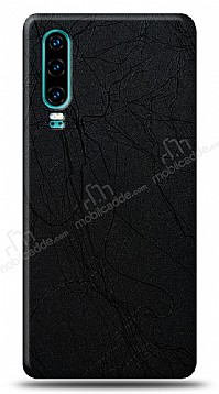 Dafoni Huawei P30 Siyah Electro Deri Grnml Telefon Kaplama
