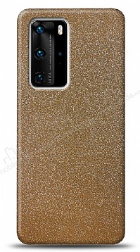 Dafoni Huawei P40 Gold Parlak Simli Telefon Kaplama