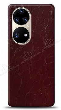 Dafoni Huawei P50 Pro Bordo Electro Deri Grnml Telefon Kaplama
